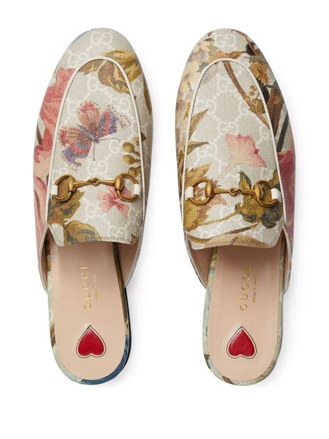 gucci flora princetown|gucci princetown striped slippers.